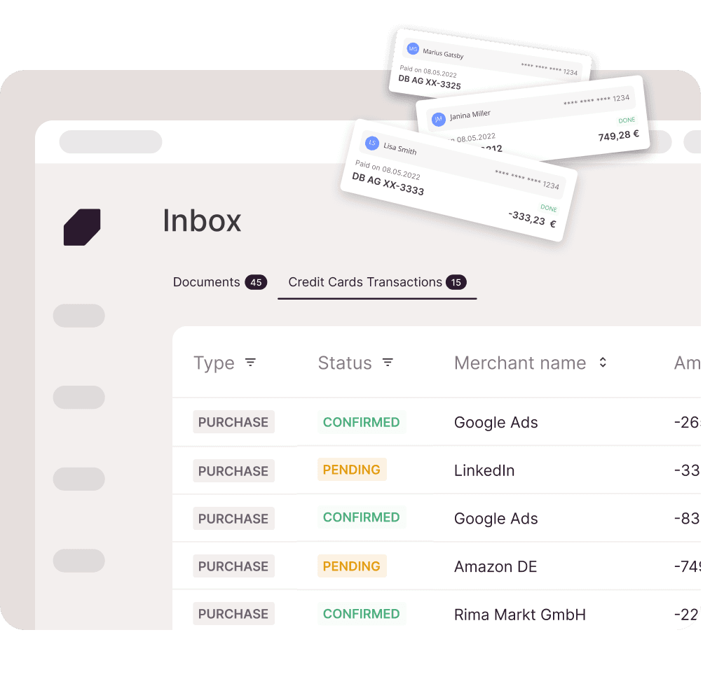 CANDIS Kreditkarten Zentrale Erfassung von Ausgaben