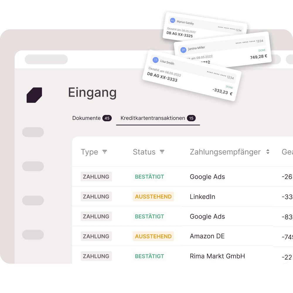 CANDIS Kreditkarten Zentrale Erfassung von Ausgaben
