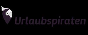Urlaubspiraten-Logo mit stilisiertem Pin-Symbol und dem Schriftzug „Urlaubspiraten“