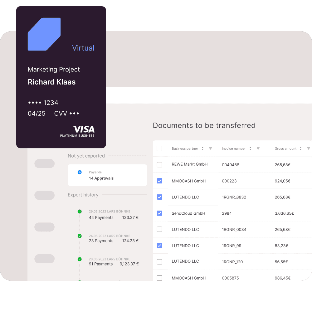 Übersicht offener Rechnungen für Zahlung