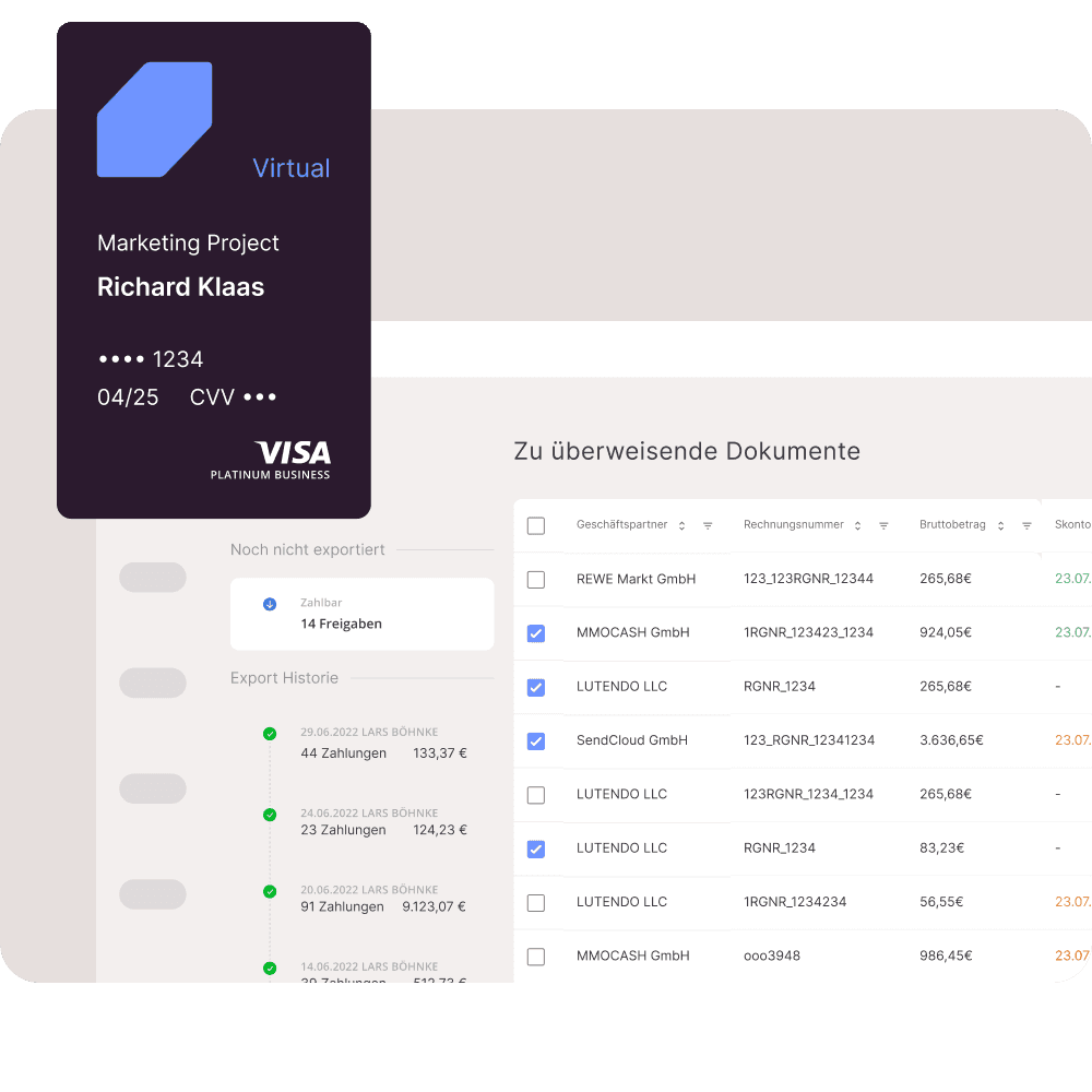 Übersicht offener Rechnungen für Zahlung