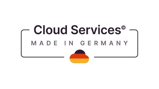 Cloud Services – Made in Germany with German flag symbol