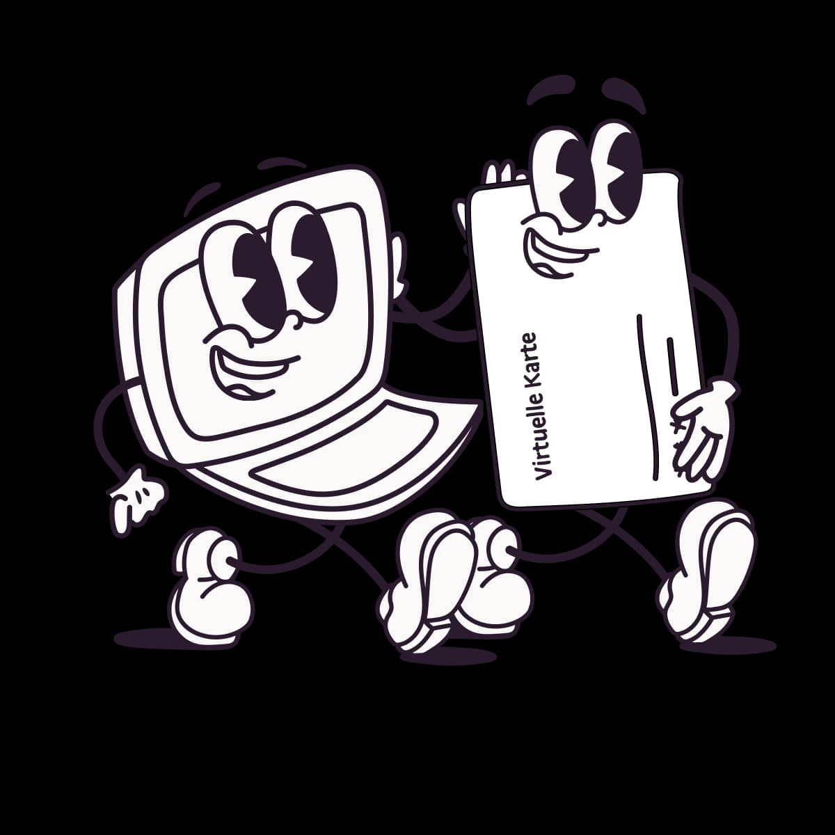 Zwei Frauen sitzen vor ihren Laptops und eine hält eine Firmenkreditkarte für Mitarbeiter:innen in der Hand.