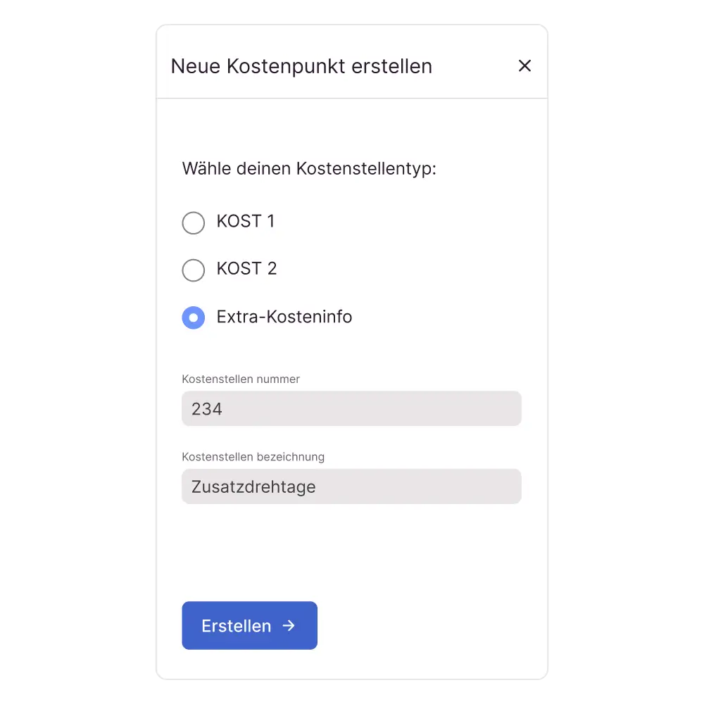 Extra-Kosteninfo in Candis erfassen