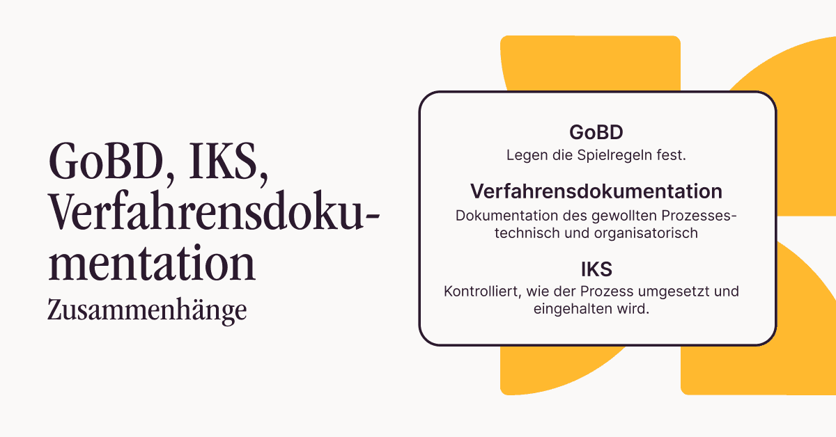 Nur wenn GoBD, Verfahrensdokumentation und IKS beachtet werden, funktioniert das System.