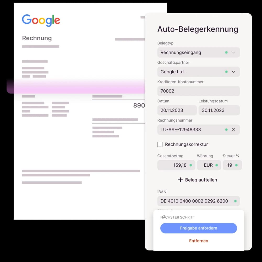 Erfassung der Rechnungsdaten