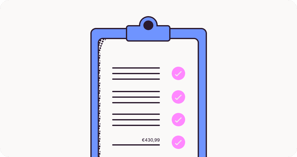 Dieses Beispiel von einer Eingangsrechnung hat den Betrag 430,99 Euro.