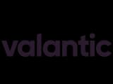Schwarzes valantic-Logo auf weißem Hintergrund