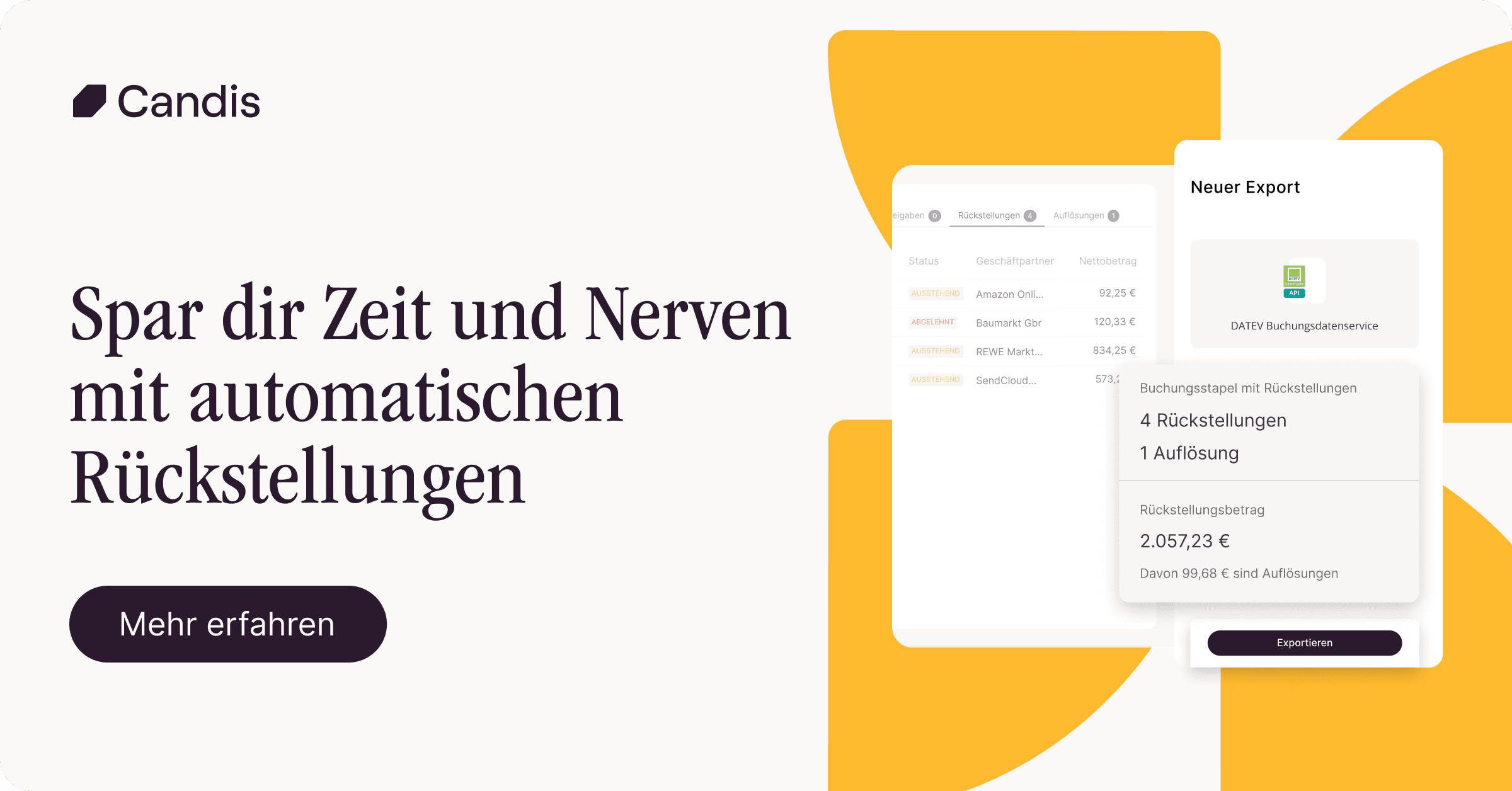 Automatische Rückstellungen mit Candis