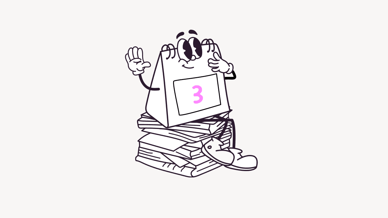 Monatsabschluss: Illustration ist zufrieden, weil alle Dokumente und der Monatsabschluss unter Kontrolle sind.