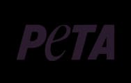 PETA-Logo in schwarzer Schrift