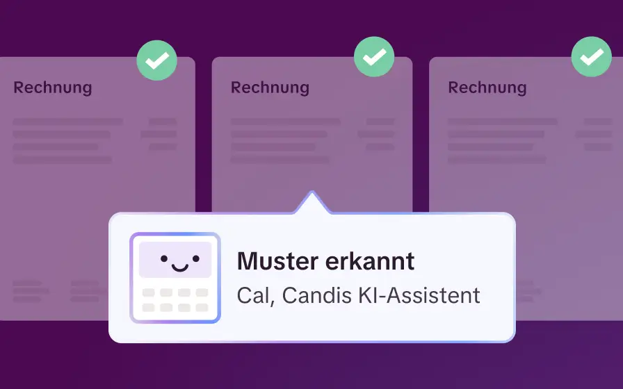 Candis KI-Assistent erkennt Muster in mehreren gleichartigen Rechnungen.