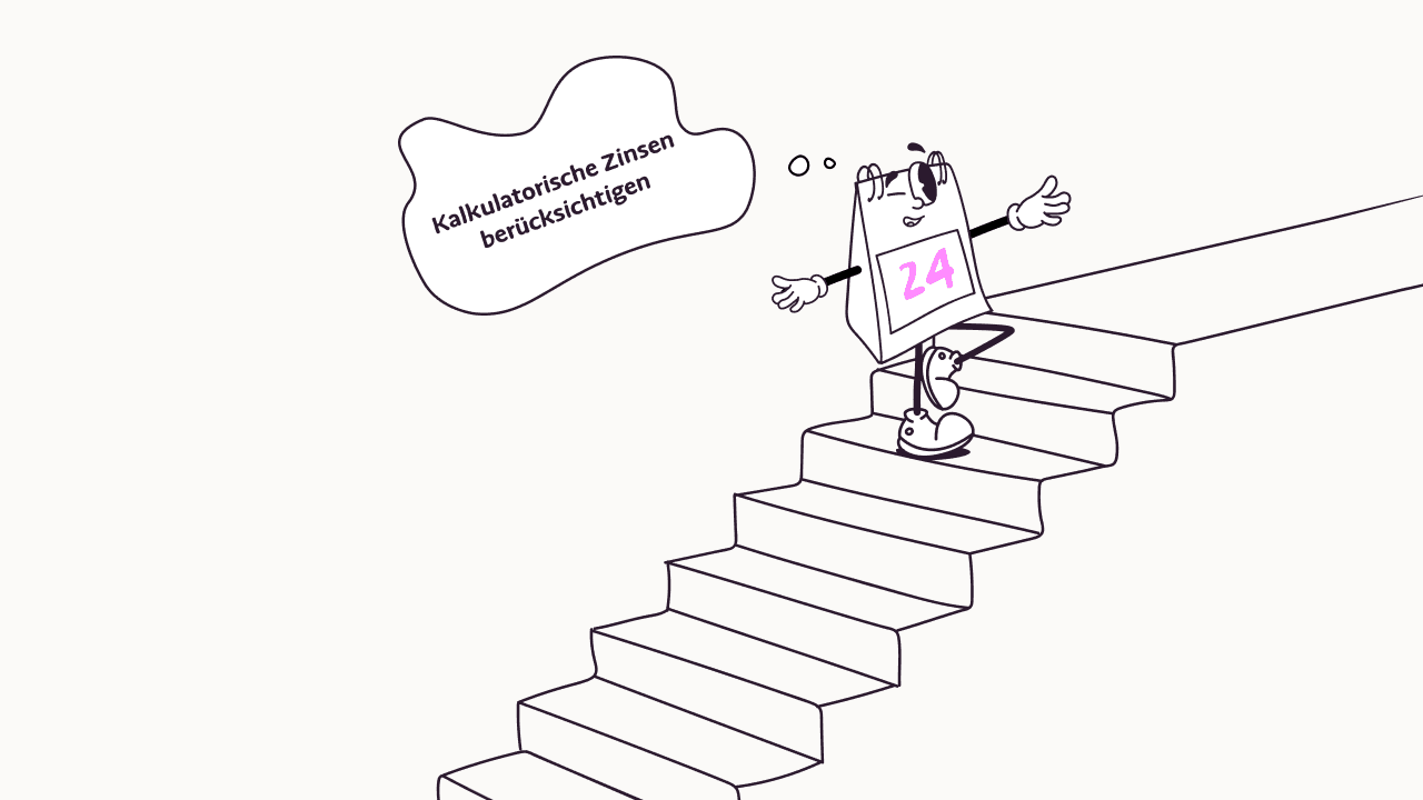 Monatsabschluss: Illustration erklimmt eine Treppe und ist fast beim Monatsabschluss angelangt.