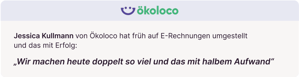 Ökoloco verarbeitet 70 % E-Rechnungen und spart damit Zeit