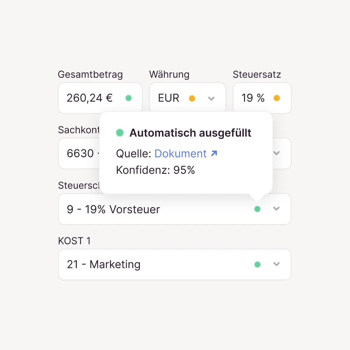Rechnungseingang-Vorkontierung