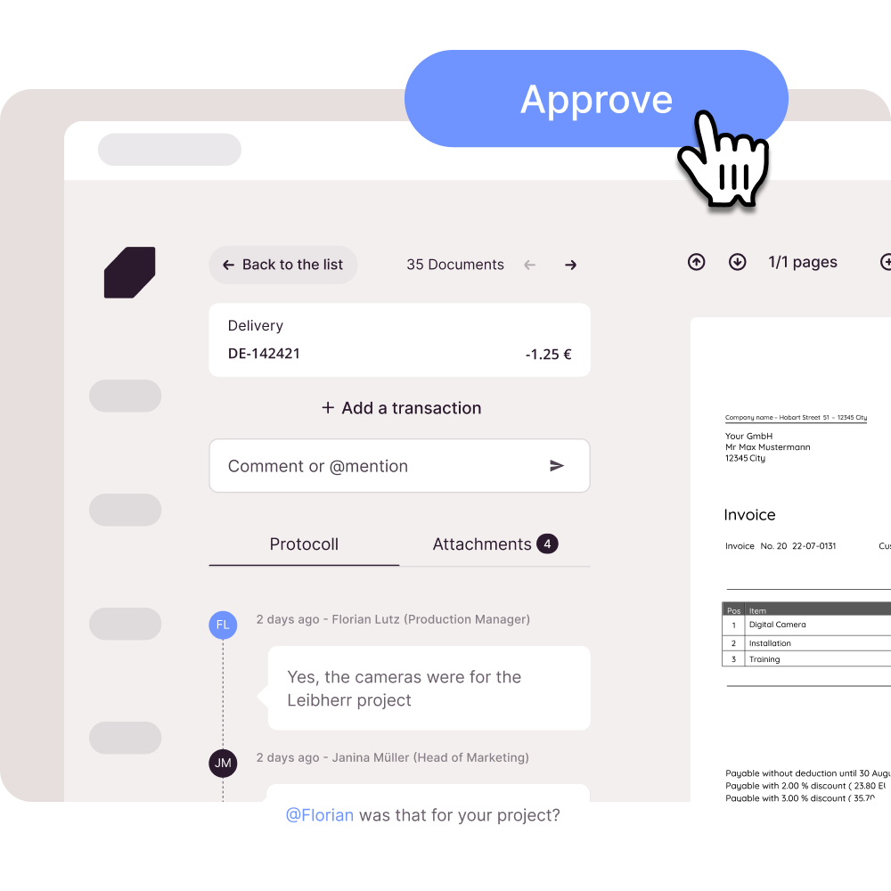 One click approvals