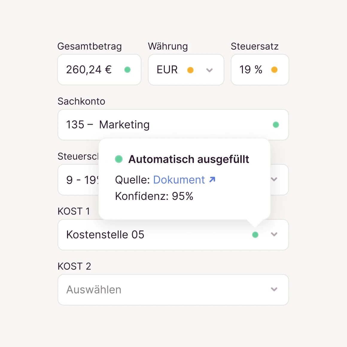 Rechnungseingang-Vorkontierung