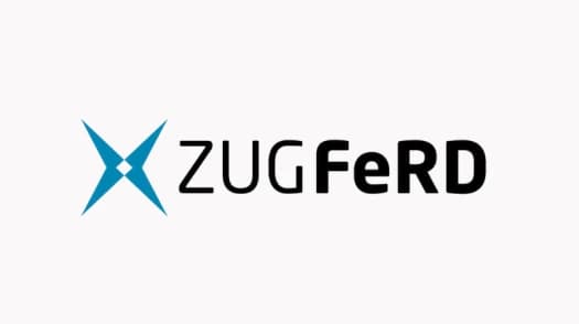 ZUGFeRD-Logo mit blauem Sternsymbol und schwarzem Schriftzug