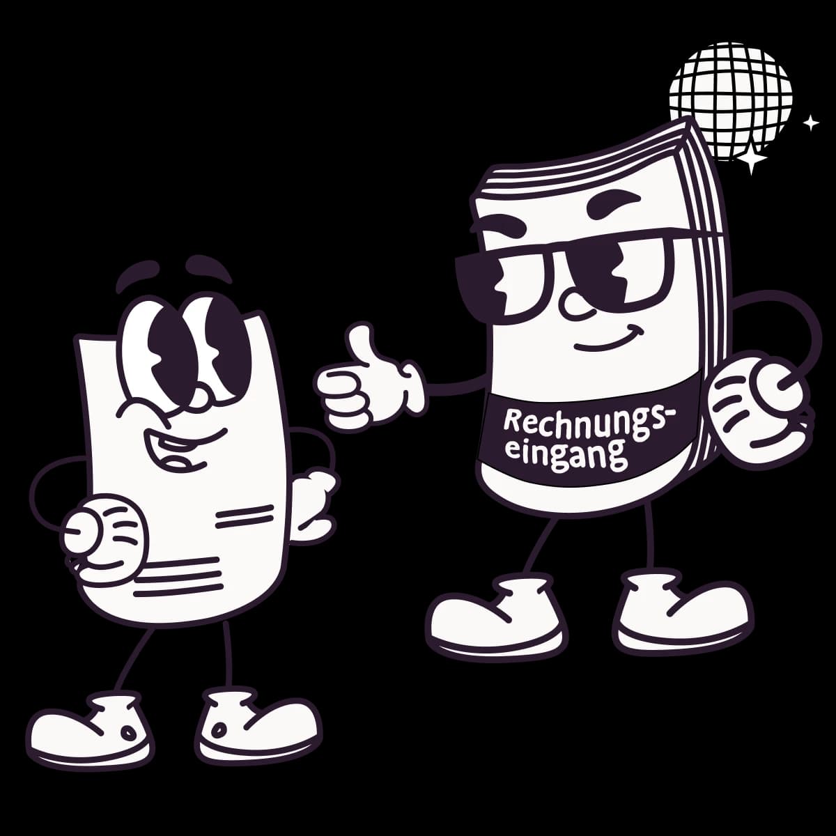 Ein Rechnungseingangsbuch-Türsteher lässt eine Eingangsrechnung in den Club.