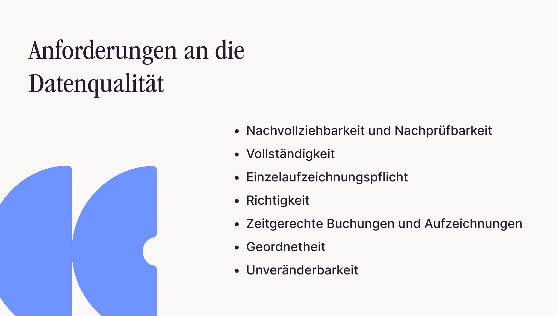 Daten sollten in einer bestimmten Qualität vorliegen, um Standards zu erfüllen.