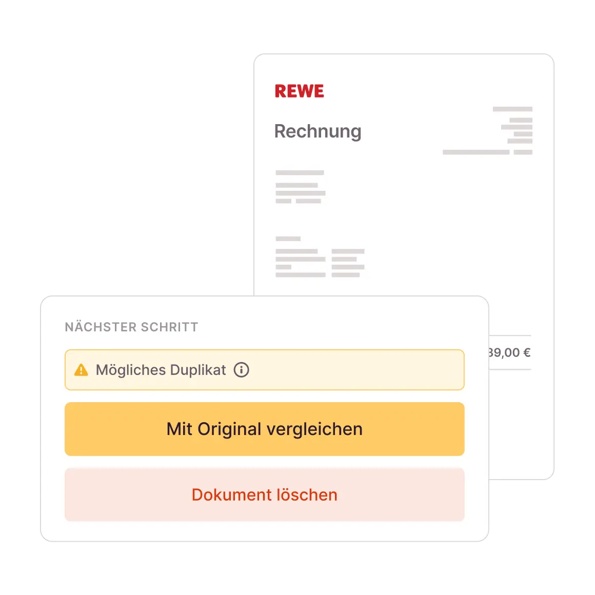 Hinweis auf mögliche Duplikate
