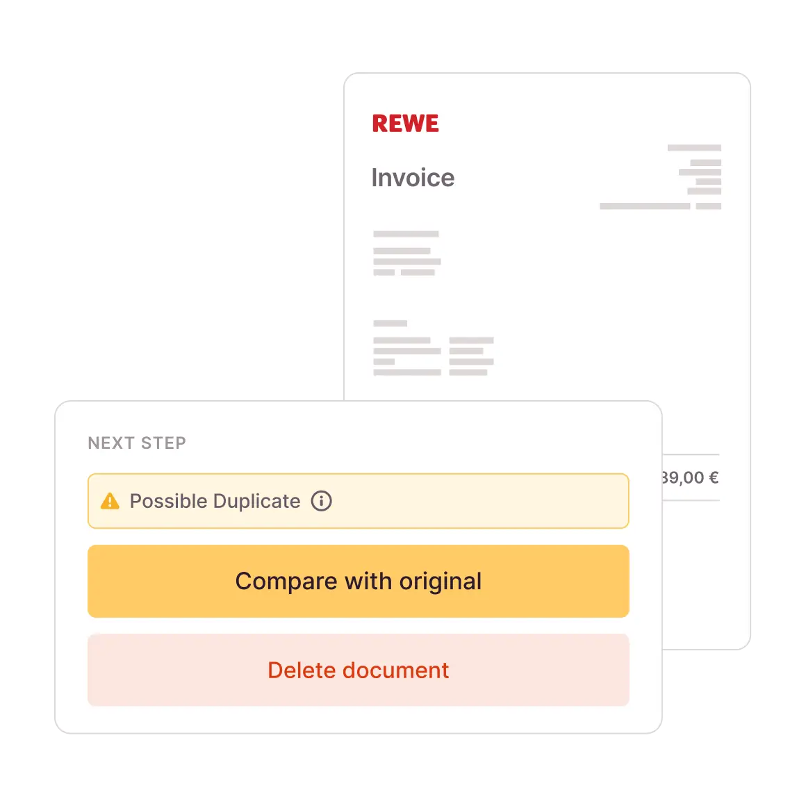Hinweis auf mögliche Duplikate
