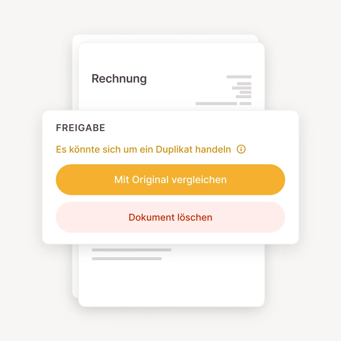 Hinweis auf mögliche Duplikate