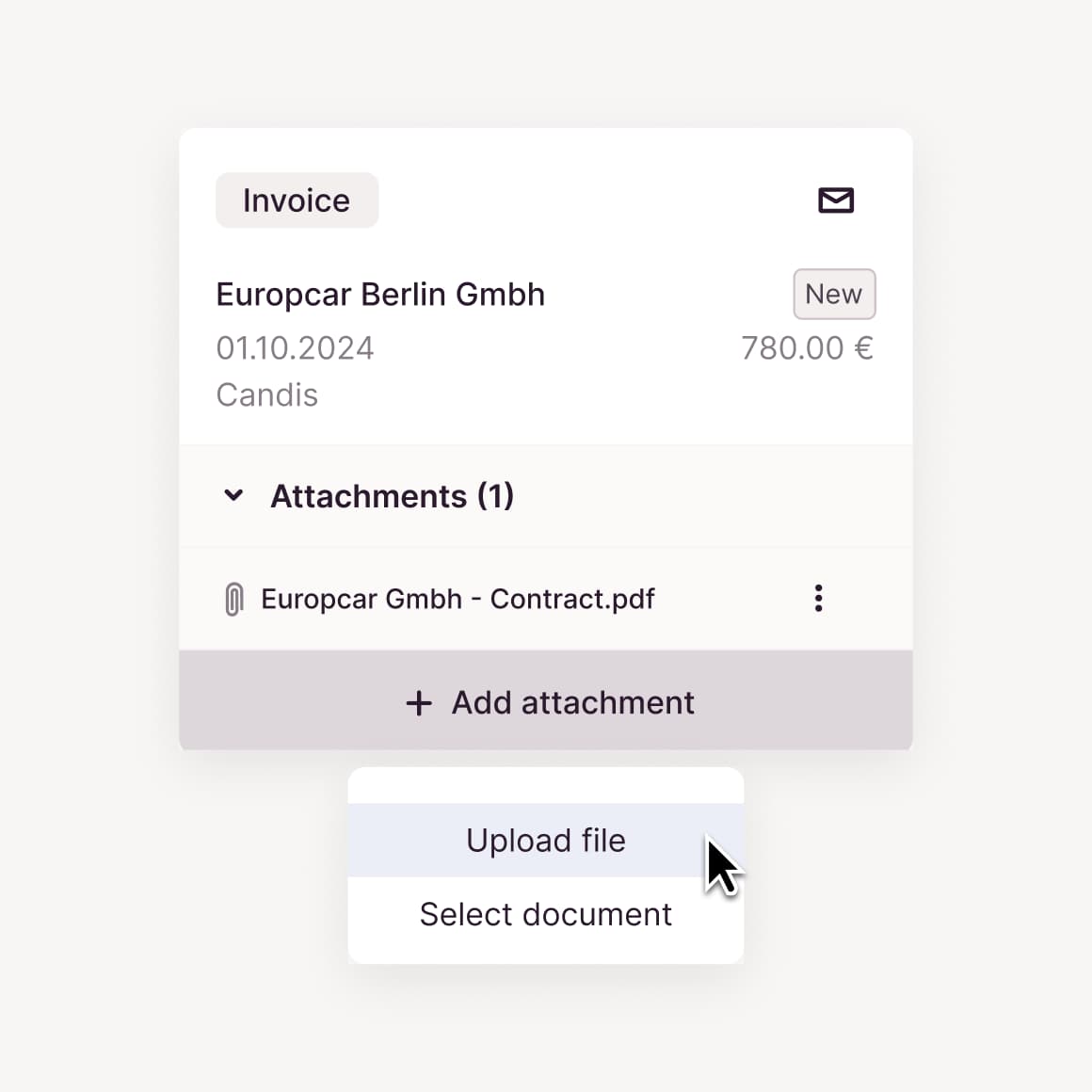 Dokumente an Rechnungen anhängen